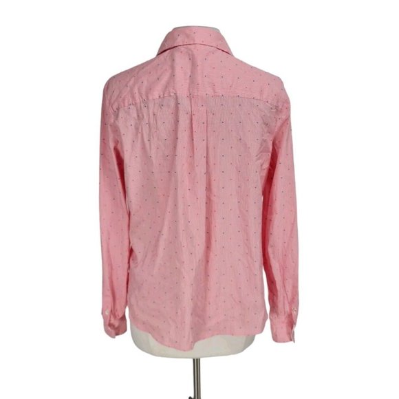 MARINA SPORT BY MARINA RINALDI Womens Button Up Top Size 12 Pink Striped 107A - Picture 3 of 7